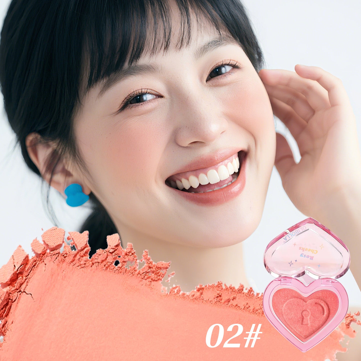 Peach Heart Blush Contour Compact Not Easy To Fly